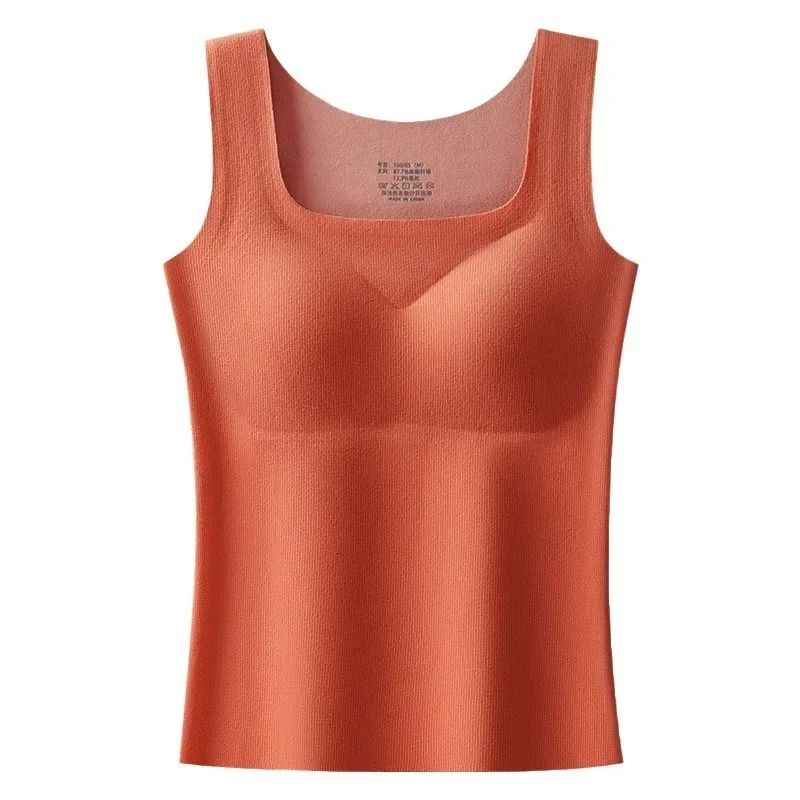 German Velvet Thermal Tank Top With Chest Pad For Women Seamless Winter Warm Undershirt 4