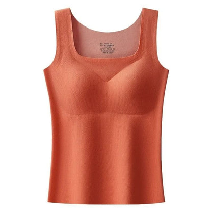 German Velvet Thermal Tank Top With Chest Pad For Women Seamless Winter Warm Undershirt 4