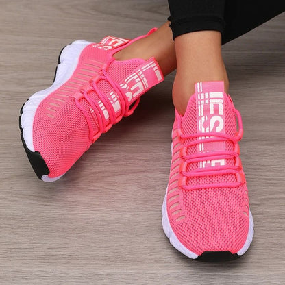 Womens Sports Shoes Mesh Lightweight Soft Sole Jogging Strap Breathable Walking Sneakers