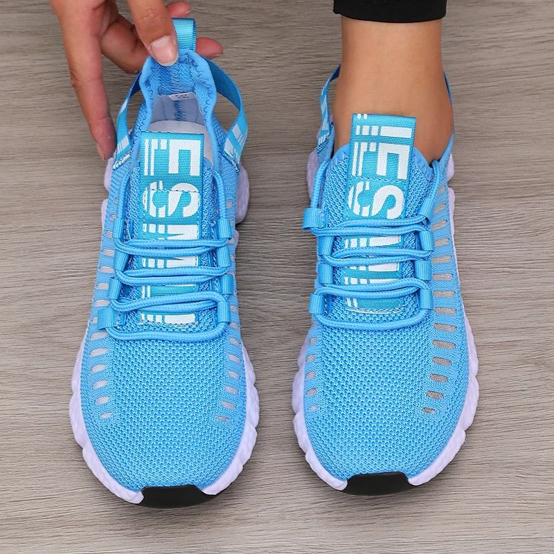 Womens Sports Shoes Mesh Lightweight Soft Sole Jogging Strap Breathable Walking Sneakers 2