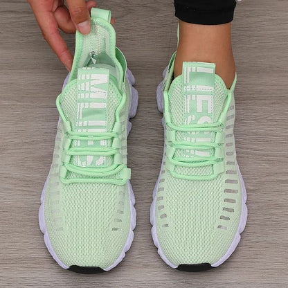 Womens Sports Shoes Mesh Lightweight Soft Sole Jogging Strap Breathable Walking Sneakers 4