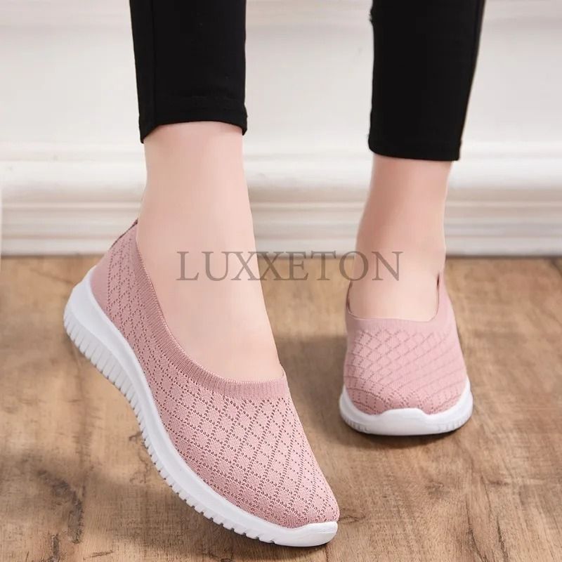 Womens Summer Mesh Breathable Slip On Loafers Comfortable Lightweight Casual Flat Shoes 2