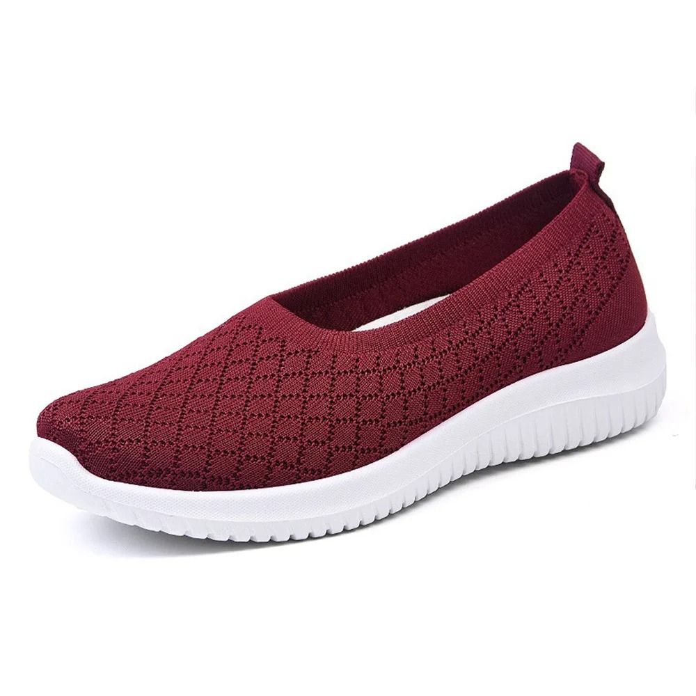 Womens Summer Mesh Breathable Slip On Loafers Comfortable Lightweight Casual Flat Shoes 9