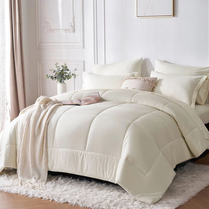 7Piece Queen Bed In A Bag Comforter Set  Modern Solid Geometry Bedding With Sheets  Pillowcases 10