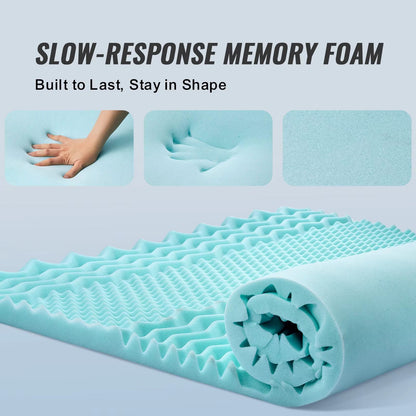 SucceBuy Queen Memory Foam Mattress Topper  2  3 Cooling Gel Infused Bed Pad For Soft Comfort  Supp 5