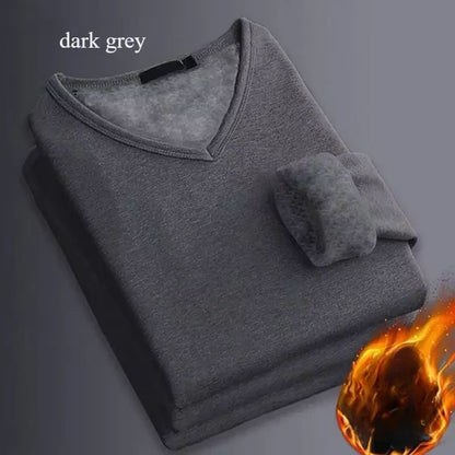 Mens Winter Thermal Underwear Shirt  LongSleeve Plus Velvet Slim Fit Base Layer For Cold Weather 2