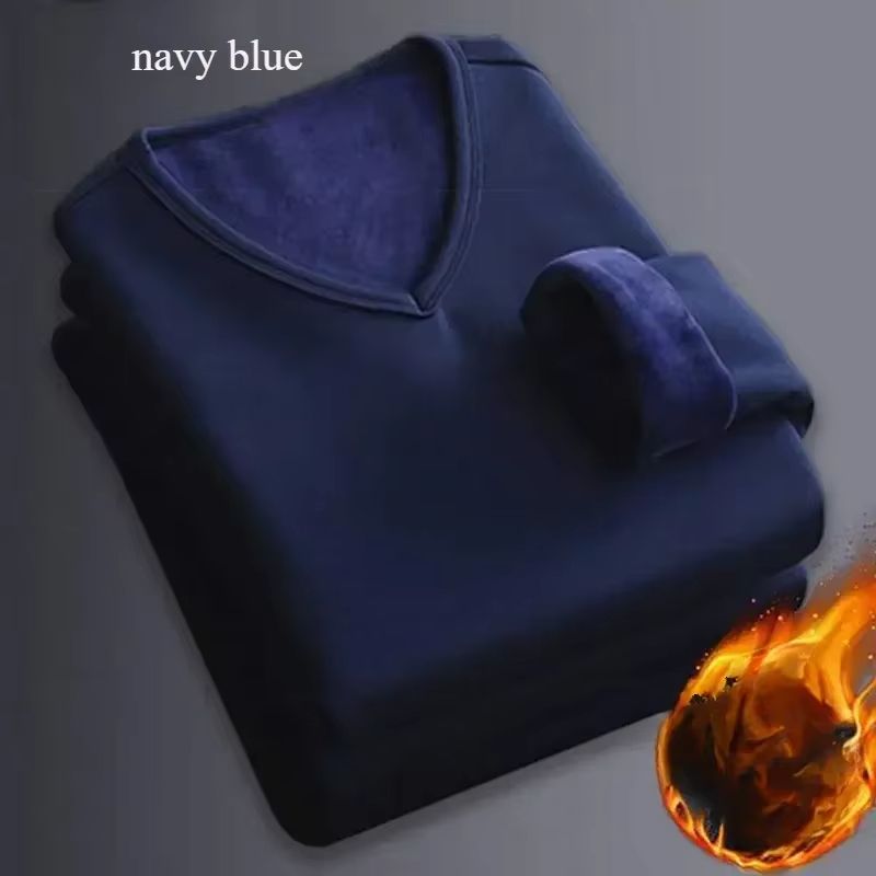 Mens Winter Thermal Underwear Shirt  LongSleeve Plus Velvet Slim Fit Base Layer For Cold Weather 3