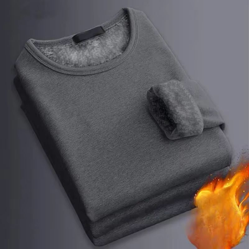 Mens Winter Thermal Underwear Shirt  LongSleeve Plus Velvet Slim Fit Base Layer For Cold Weather 10