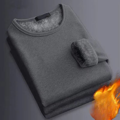 Mens Winter Thermal Underwear Shirt  LongSleeve Plus Velvet Slim Fit Base Layer For Cold Weather 10