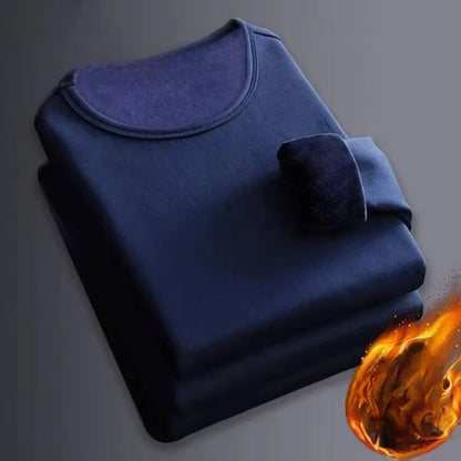 Mens Winter Thermal Underwear Shirt  LongSleeve Plus Velvet Slim Fit Base Layer For Cold Weather 12