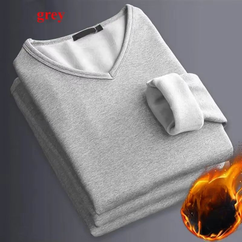 Mens Winter Thermal Underwear Shirt  LongSleeve Plus Velvet Slim Fit Base Layer For Cold Weather 14
