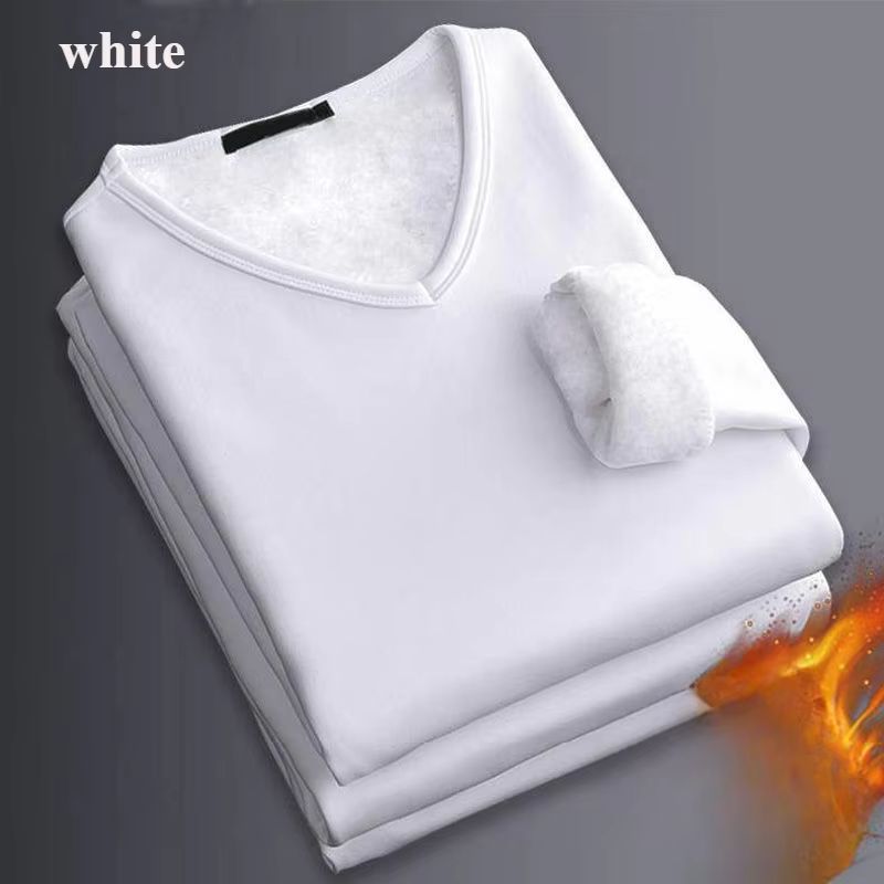Mens Winter Thermal Underwear Shirt  LongSleeve Plus Velvet Slim Fit Base Layer For Cold Weather 15