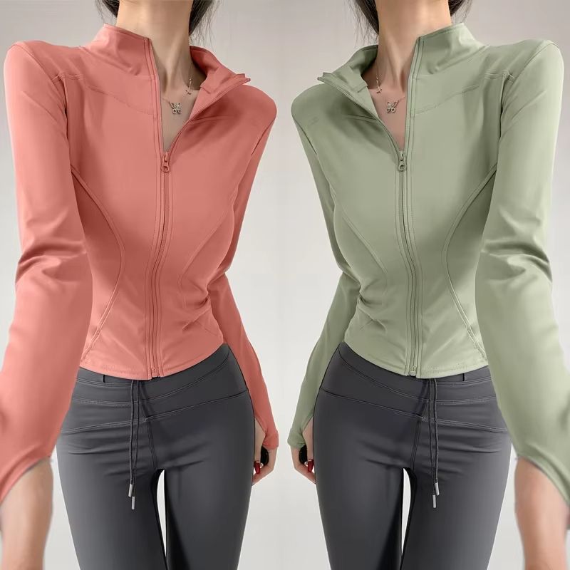 Women's Quick Dry Yoga Jacket – Long Sleeve Zipper Sports Coat for Running, Fitness & Training (S–3XL)