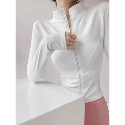 Womens Quick Dry Yoga Jacket  Long Sleeve Zipper Sports Coat For Running Fitness  Training S3XL 11
