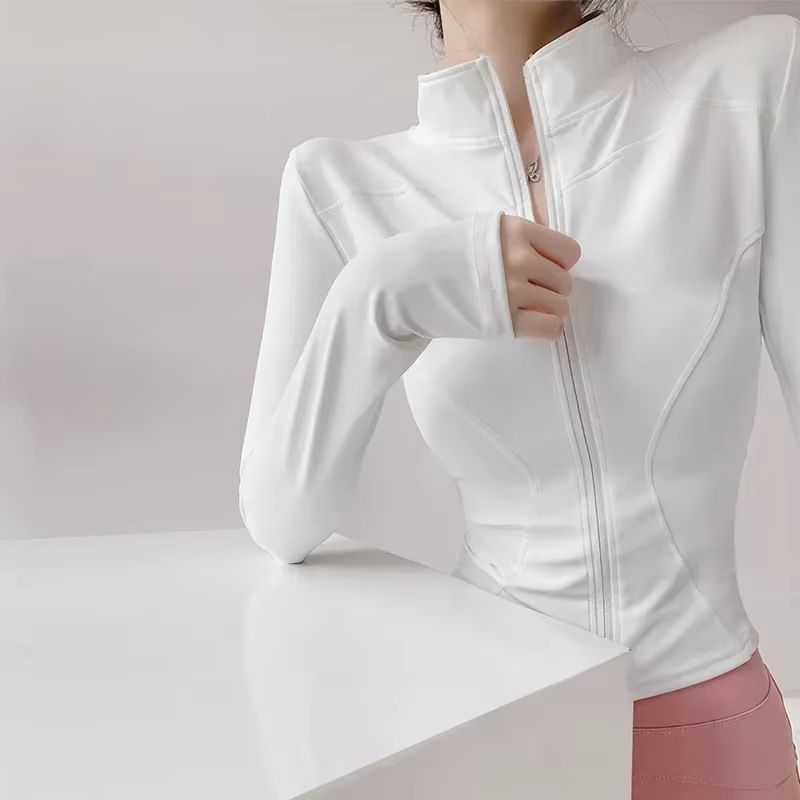 Womens Quick Dry Yoga Jacket  Long Sleeve Zipper Sports Coat For Running Fitness  Training S3XL 2
