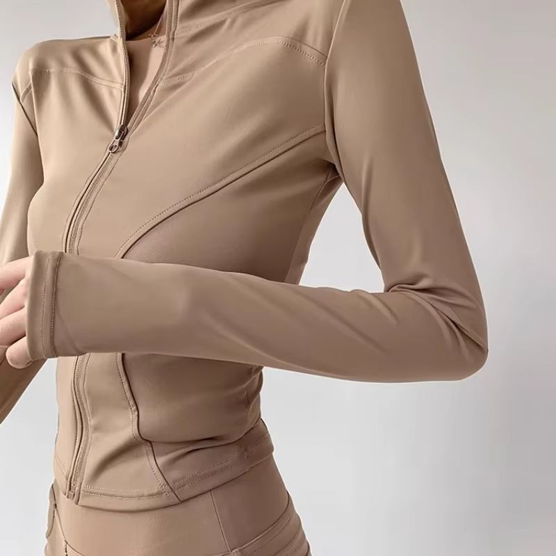 Womens Quick Dry Yoga Jacket  Long Sleeve Zipper Sports Coat For Running Fitness  Training S3XL 3