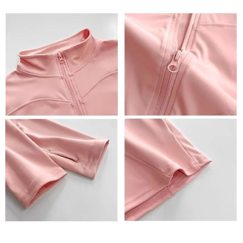 Womens Quick Dry Yoga Jacket  Long Sleeve Zipper Sports Coat For Running Fitness  Training S3XL 4