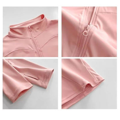 Womens Quick Dry Yoga Jacket  Long Sleeve Zipper Sports Coat For Running Fitness  Training S3XL 4