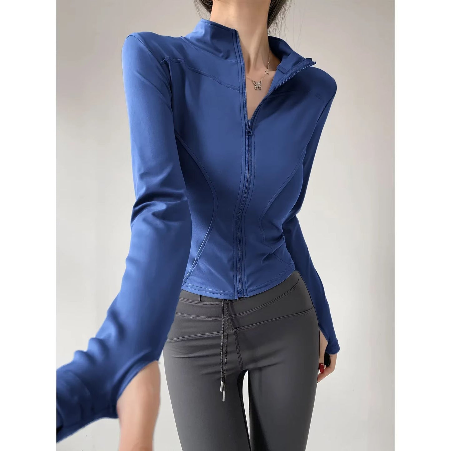 Womens Quick Dry Yoga Jacket  Long Sleeve Zipper Sports Coat For Running Fitness  Training S3XL 15