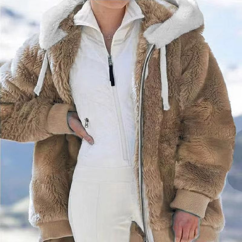 HugSoft Oversized Plush Hooded Jacket  Cozy ZipUp Fleece Coat 2