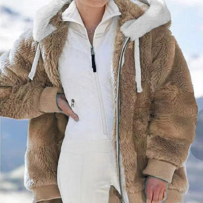 HugSoft Oversized Plush Hooded Jacket  Cozy ZipUp Fleece Coat 2