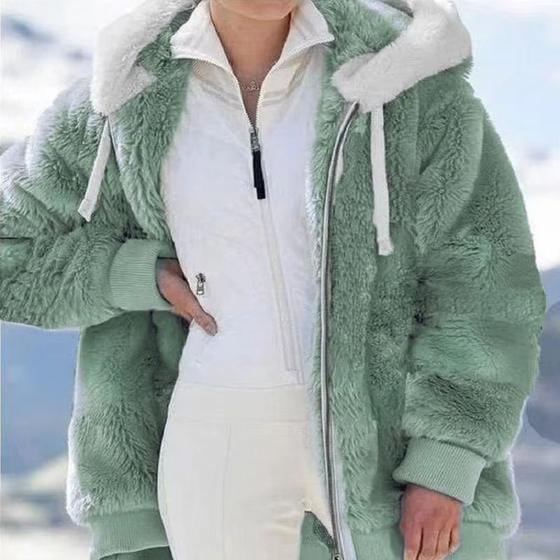 HugSoft Oversized Plush Hooded Jacket  Cozy ZipUp Fleece Coat 4