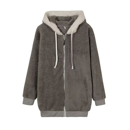HugSoft Oversized Plush Hooded Jacket  Cozy ZipUp Fleece Coat 5