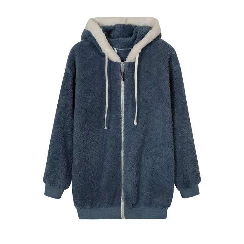 HugSoft Oversized Plush Hooded Jacket  Cozy ZipUp Fleece Coat 7