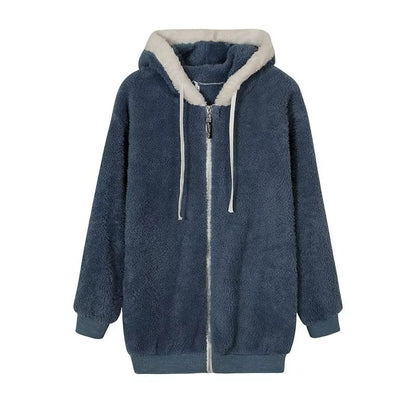 HugSoft Oversized Plush Hooded Jacket  Cozy ZipUp Fleece Coat 7