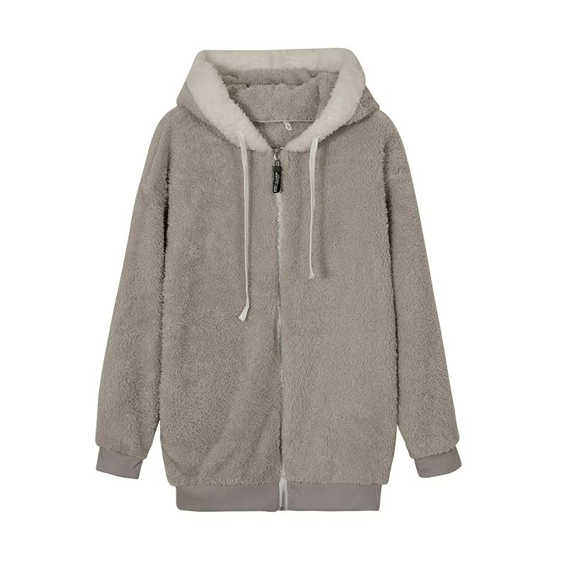 HugSoft Oversized Plush Hooded Jacket  Cozy ZipUp Fleece Coat 8