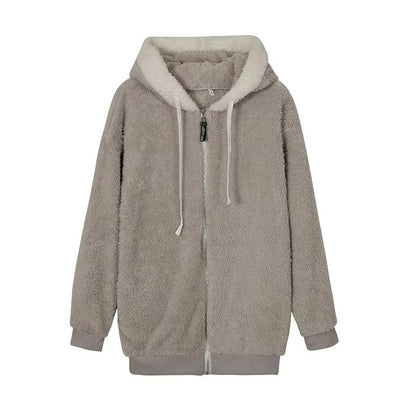 HugSoft Oversized Plush Hooded Jacket  Cozy ZipUp Fleece Coat 8