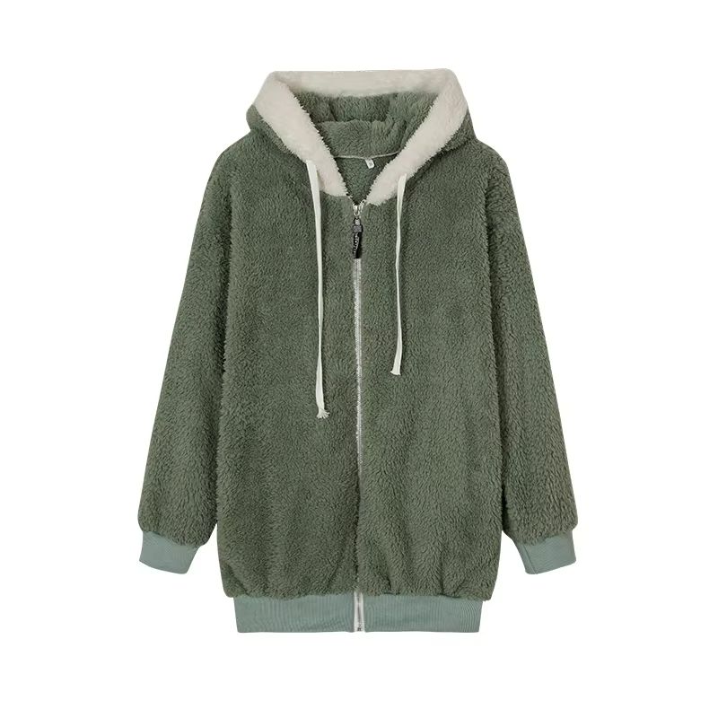 HugSoft Oversized Plush Hooded Jacket  Cozy ZipUp Fleece Coat 9