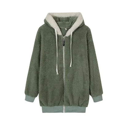 HugSoft Oversized Plush Hooded Jacket  Cozy ZipUp Fleece Coat 9