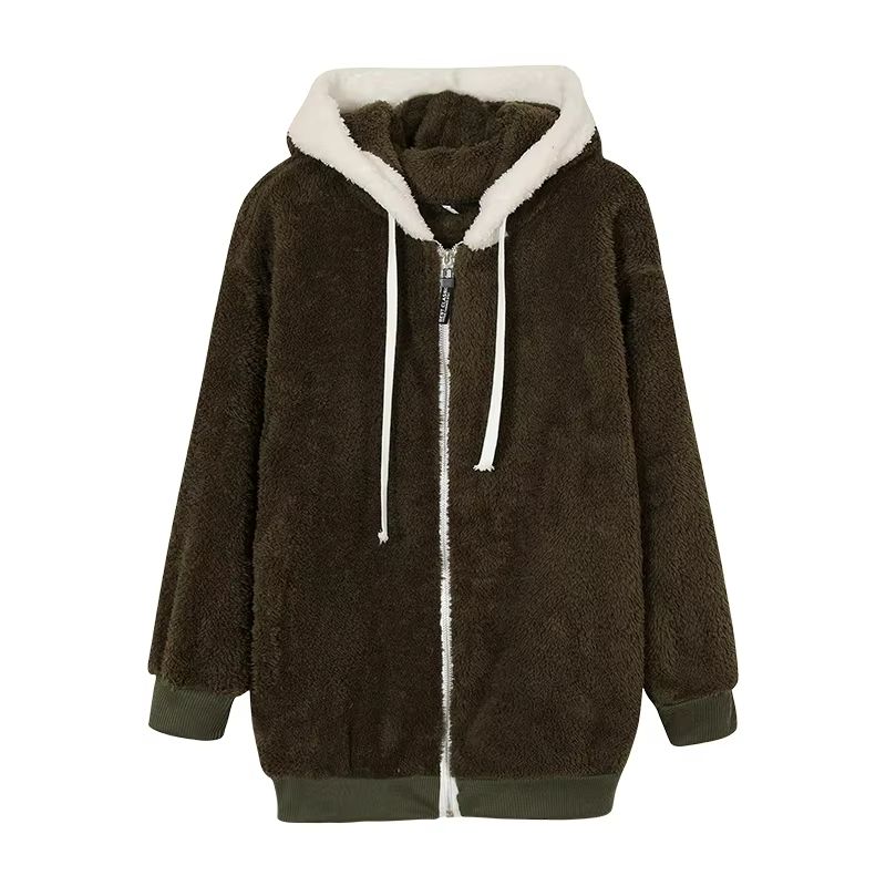 HugSoft Oversized Plush Hooded Jacket  Cozy ZipUp Fleece Coat 10