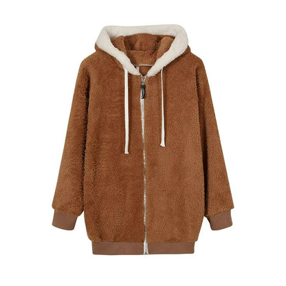 HugSoft Oversized Plush Hooded Jacket  Cozy ZipUp Fleece Coat 11