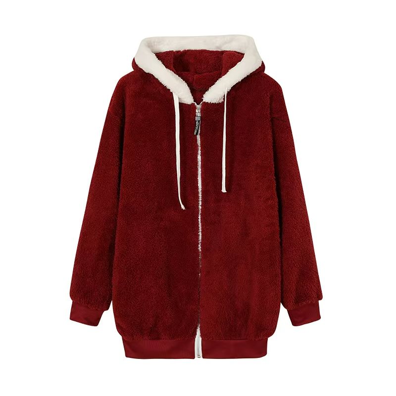 HugSoft Oversized Plush Hooded Jacket  Cozy ZipUp Fleece Coat 13