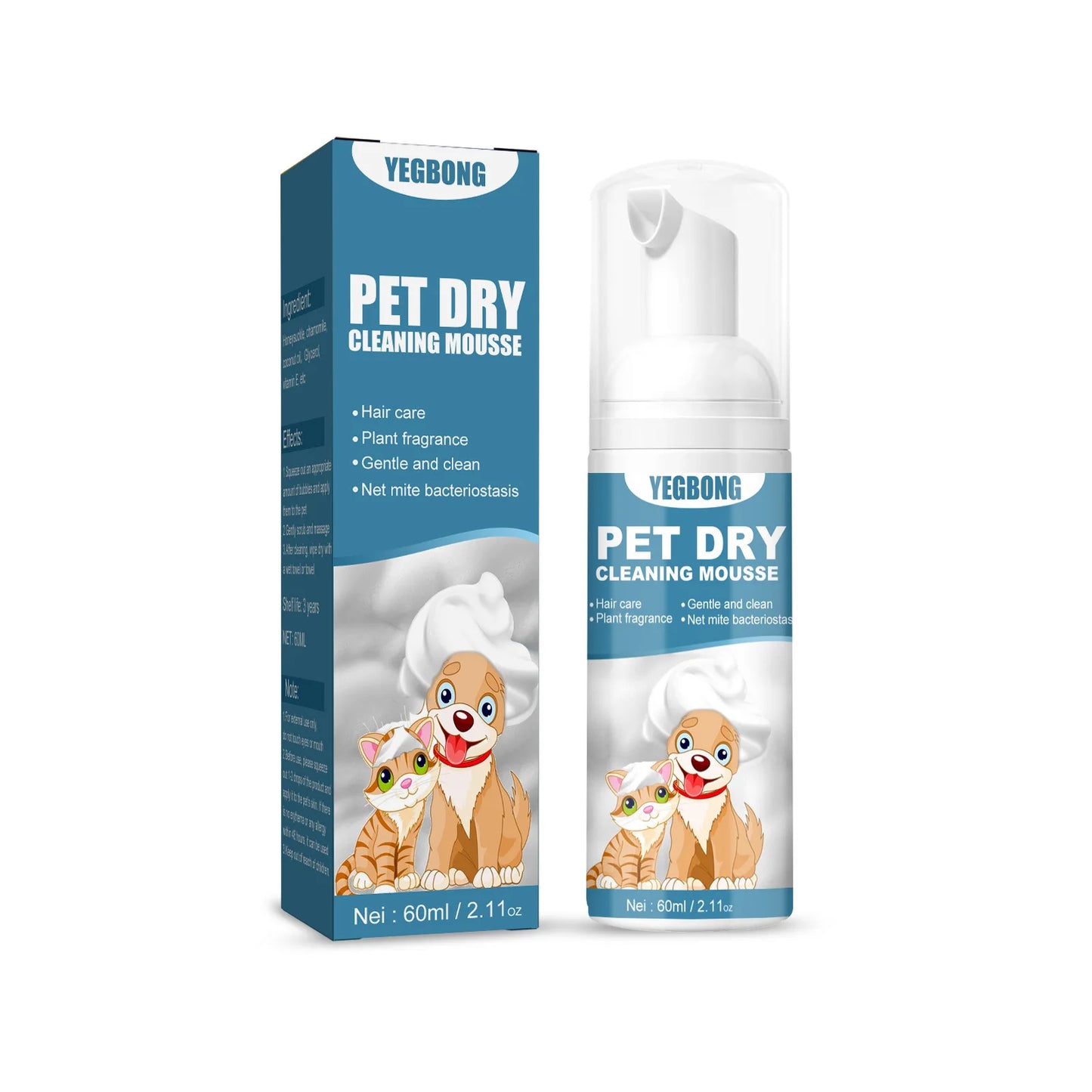 Pet Dry Shampoo For Puppy Kitten Bathless Cleaning Foam Odor Eliminator Safe Grooming Supplies Itch 6