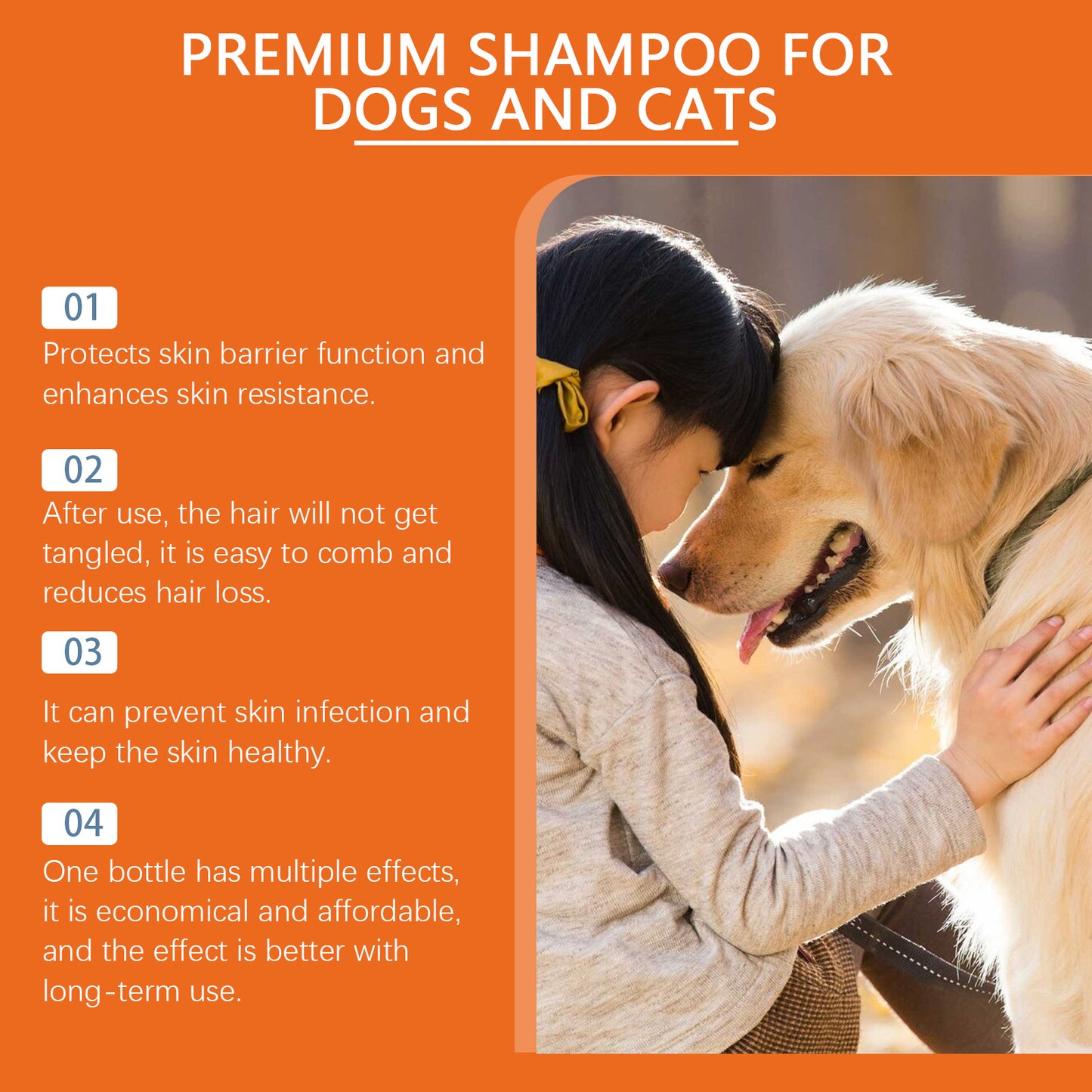 Deep Cleansing Pet Shampoo For Dogs Cats Odor Control Relieve Itching Keep PH Balance Soft Fluffy S 4