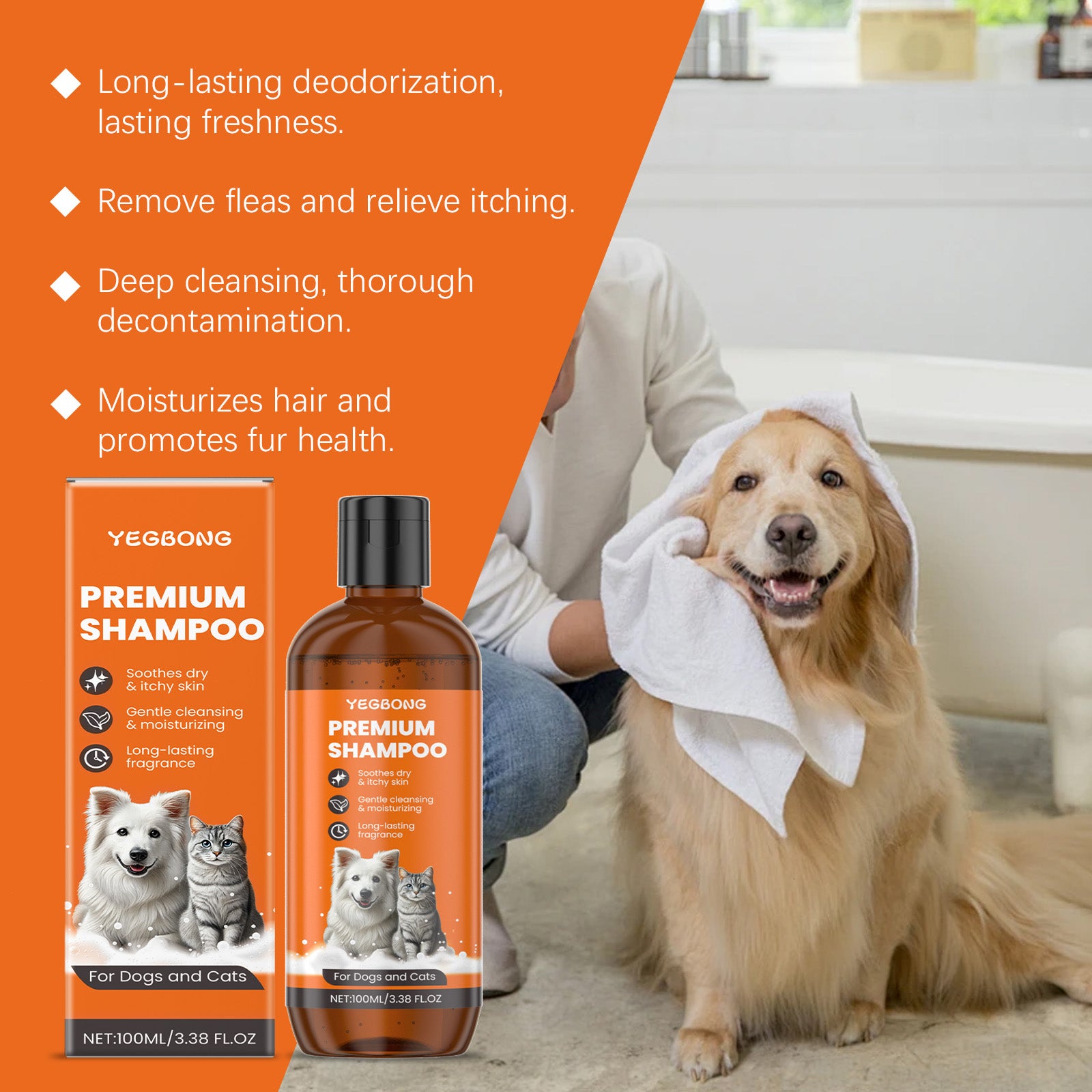 Deep Cleansing Pet Shampoo For Dogs Cats Odor Control Relieve Itching Keep PH Balance Soft Fluffy S 5
