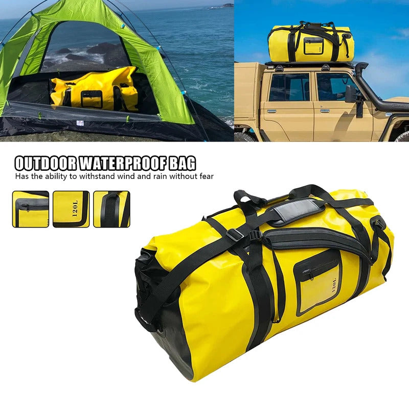 20L-100L Motorcycle Waterproof Tail Bag, Travel Outdoor Dry Luggage Roll Bag, Backpack
