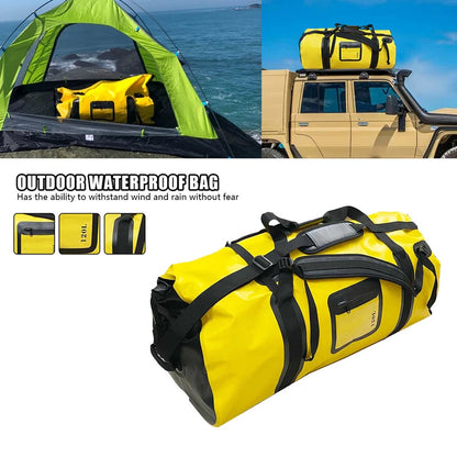 20L-100L Motorcycle Waterproof Tail Bag, Travel Outdoor Dry Luggage Roll Bag, Backpack