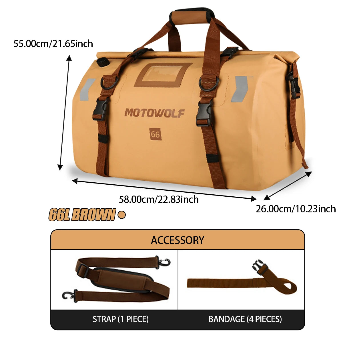 20L-100L Motorcycle Waterproof Tail Bag, Travel Outdoor Dry Luggage Roll Bag, Backpack