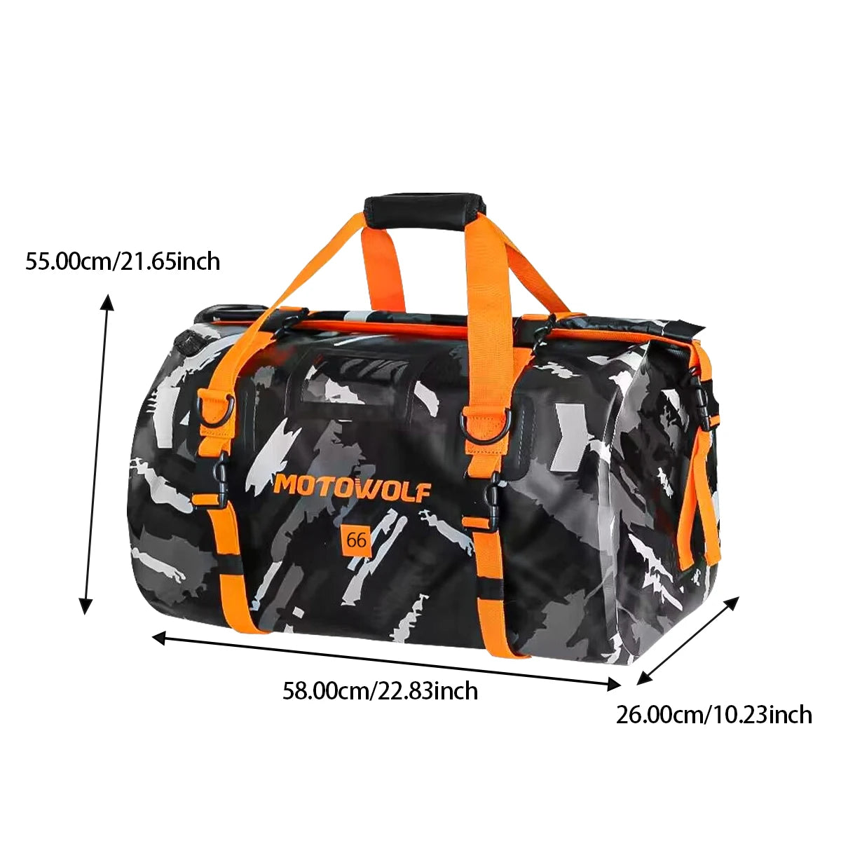 20L-100L Motorcycle Waterproof Tail Bag, Travel Outdoor Dry Luggage Roll Bag, Backpack