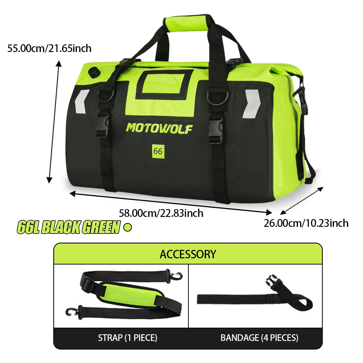 20L-100L Motorcycle Waterproof Tail Bag, Travel Outdoor Dry Luggage Roll Bag, Backpack