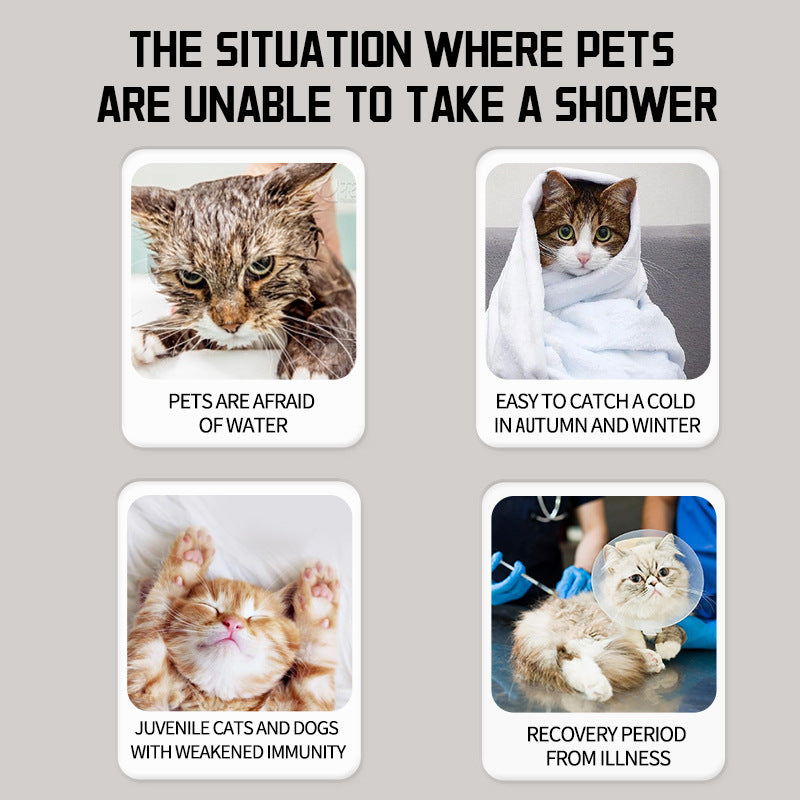 300ml Waterless Pet Shampoo Foam for Dogs Cats, Dry Bath No Rinse Cleaner, Deodorizing Odor Removal Formula