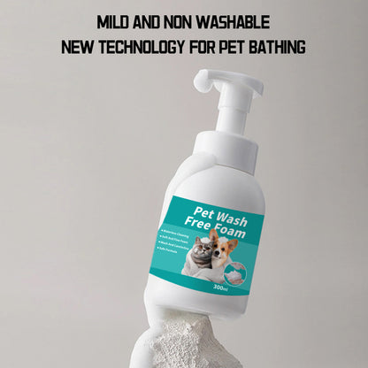 300ml Waterless Pet Shampoo Foam for Dogs Cats, Dry Bath No Rinse Cleaner, Deodorizing Odor Removal Formula
