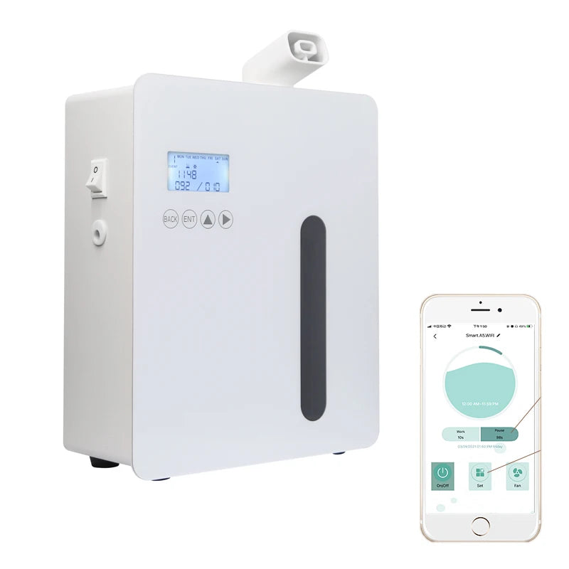 Wall Mounted Essential Oil Diffuser Hotel Aroma Diffuser, Smart Bluetooth HVAC Scent Machine Home & Office Freshener