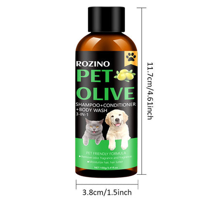 Pet Shampoo And Conditioner Olive Shower Gel For Dogs Cats Mild Pet Care Non Toxic Pet Grooming Bat 1