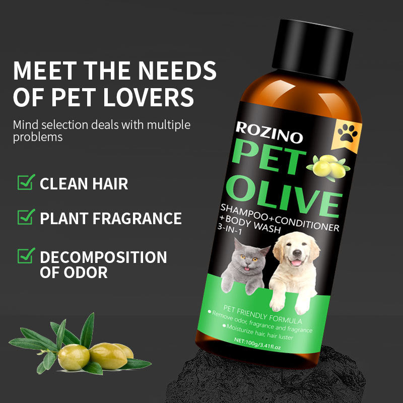 Pet Shampoo And Conditioner Olive Shower Gel For Dogs Cats Mild Pet Care Non Toxic Pet Grooming Bat 2