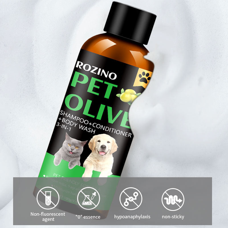 Pet Shampoo And Conditioner Olive Shower Gel For Dogs Cats Mild Pet Care Non Toxic Pet Grooming Bat 3